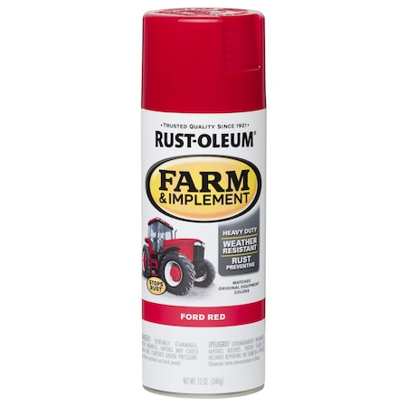 Rust-Oleum Farm & Implement Paint, Gloss, Ford Red, 1 gal 280136